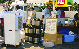 機械工場組立ラインでの冷房に