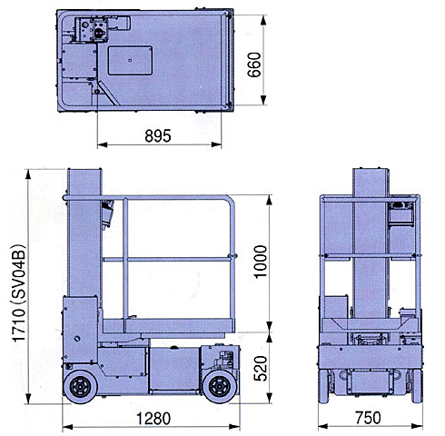 SV04B｜タイヤ式｜バッテリーテーブルリフト｜高所作業機械・スカイ